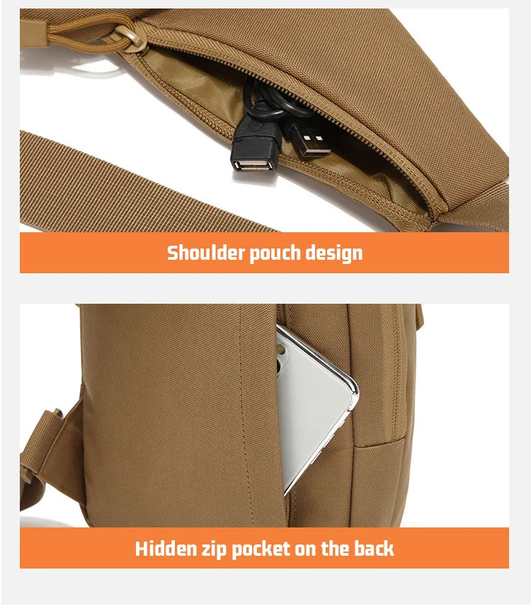 D12 Invisible Sling Waterproof and Wearable Crossbody Hunting and Camping Tactics Outdoor Shoulder Bag Versatile Wilderness