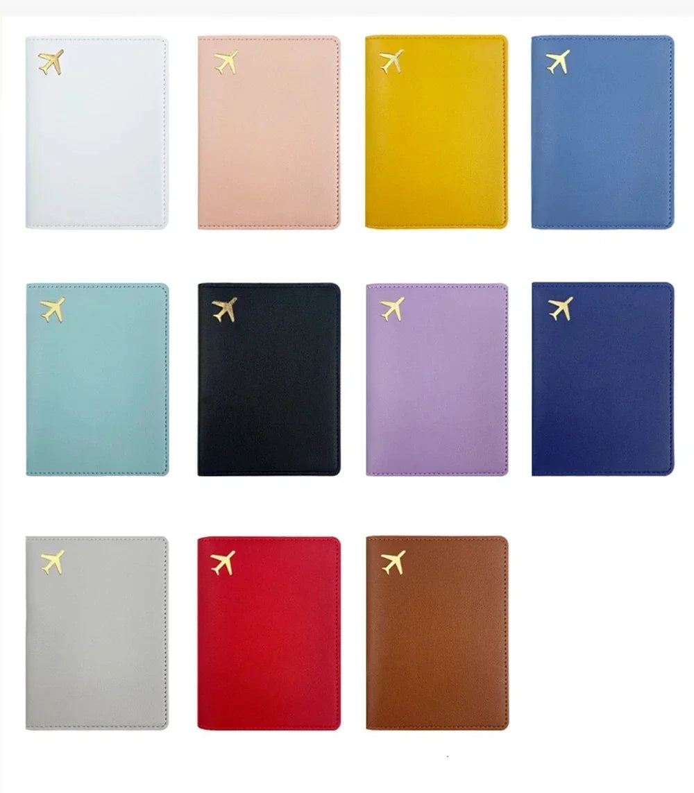Passport Holder Case for Men Women Unisex Gold Airplane Travel Accessory Cover Lightweight Waterproof Rfid Blocking Slim Holder