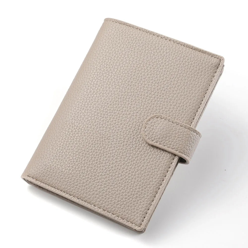 Men's And Women's PU Leather Wallet Travel Passport Wallet Multi Card Slot Credit Card Holder Wallet Travel Accessories