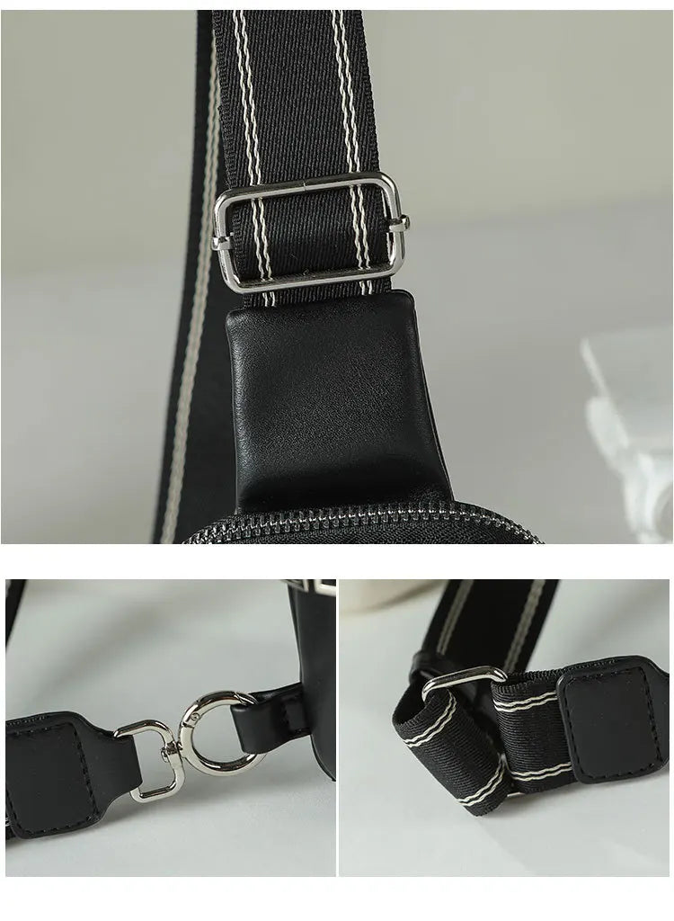 Unisex small chest bag 2024 new soft leather waist bag mobile phone bag fashionable and versatile women's one shoulder crossbody