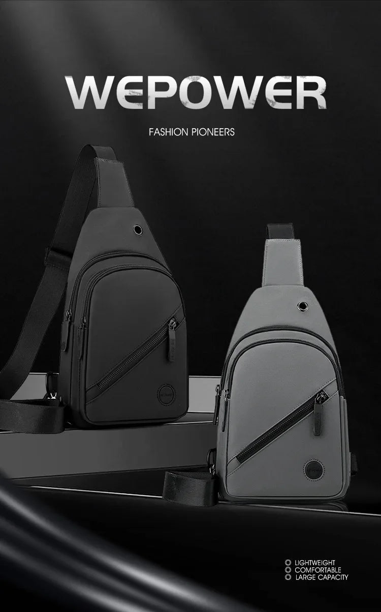 Lightweight Men's Chest Bag, Casual Nylon Crossbody Bag,Hiking Multipurpose Sling Bag for Outdoor Sports & Daily Commute
