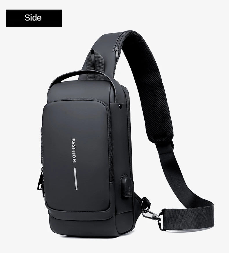 New Brand Designer Men Crossbody Bag PU Leather Classic Anti-Theft Shoulder Bag Chest Bag Multifunctional for Men
