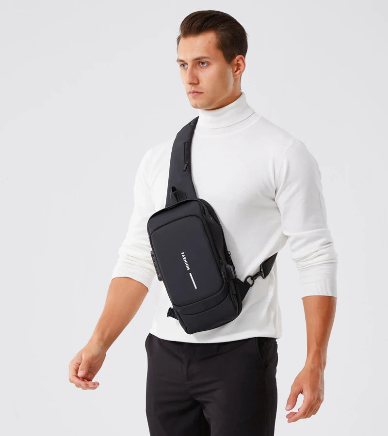 New Brand Designer Men Crossbody Bag PU Leather Classic Anti-Theft Shoulder Bag Chest Bag Multifunctional for Men
