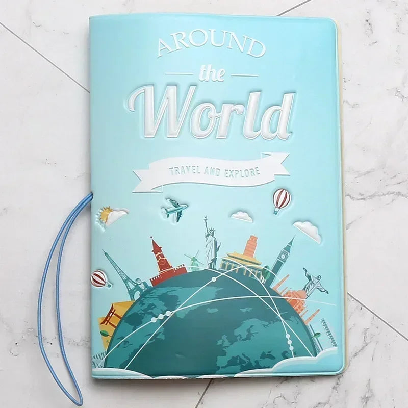 Creative Travel Passport Cover Wallet Bag Letter Men Women Pu Leather ID Address Holder Portable Boarding Travel Accessories