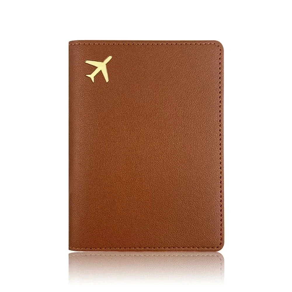 Passport Holder Case for Men Women Unisex Gold Airplane Travel Accessory Cover Lightweight Waterproof Rfid Blocking Slim Holder