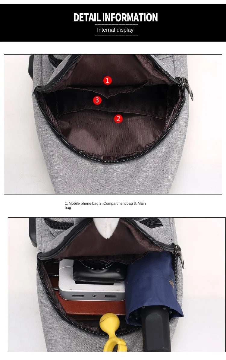 Fashion Casual Crossbody Bag Small Men's Shoulder Bag Men Diagonal Backpack Messenger Phone Bag Boy Fanny Chest Pack
