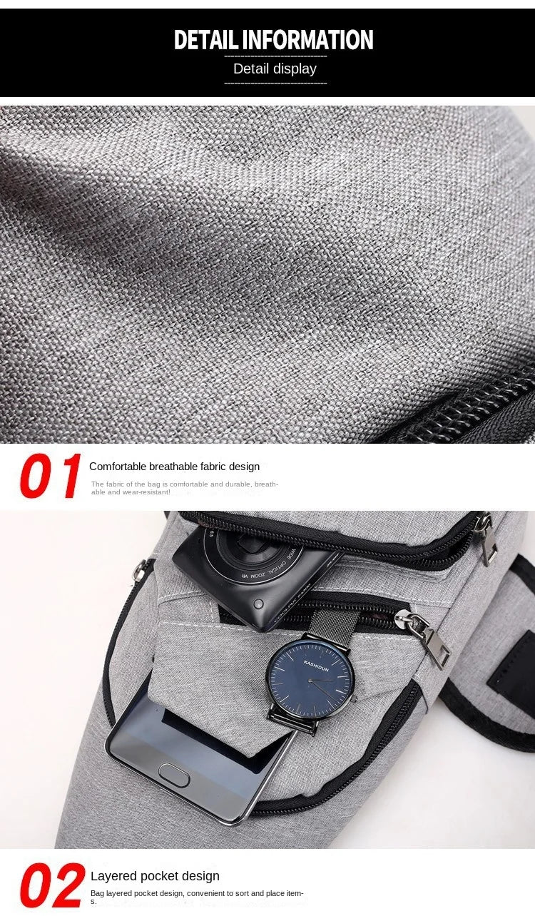 Fashion Casual Crossbody Bag Small Men's Shoulder Bag Men Diagonal Backpack Messenger Phone Bag Boy Fanny Chest Pack
