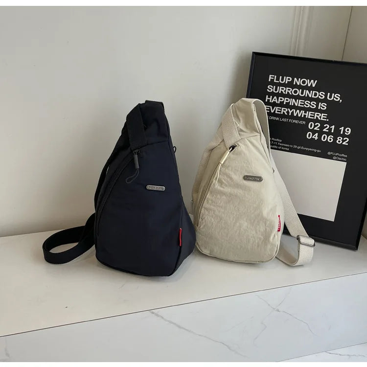 Droplet Shaped Nylon Waterproof Unisex Chest Bag Women Sport Phone Crossbody Bag Men Cycling Portable Versatile Shoulder Bag