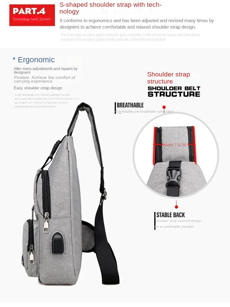 Fashion Casual Crossbody Bag Small Men's Shoulder Bag Men Diagonal Backpack Messenger Phone Bag Boy Fanny Chest Pack