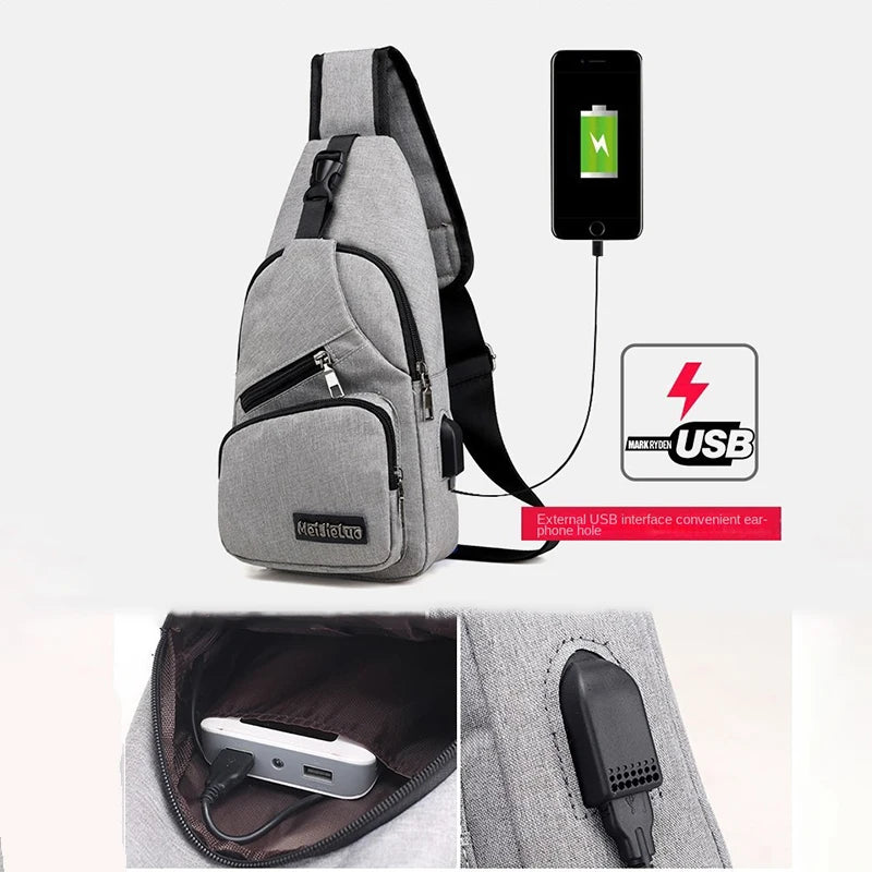 Fashion Casual Crossbody Bag Small Men's Shoulder Bag Men Diagonal Backpack Messenger Phone Bag Boy Fanny Chest Pack