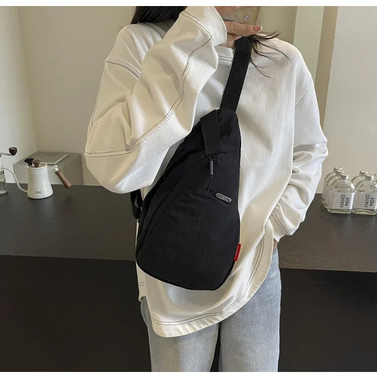 Droplet Shaped Nylon Waterproof Unisex Chest Bag Women Sport Phone Crossbody Bag Men Cycling Portable Versatile Shoulder Bag
