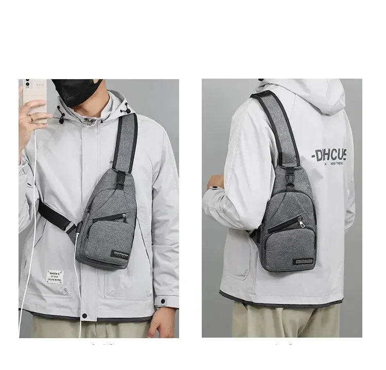 Chest Bag Men's One Shoulder Crossbody Bag Large Capacity Outdoor Sports Leisure Fashion Small Shoulder Bag Backpack Men's