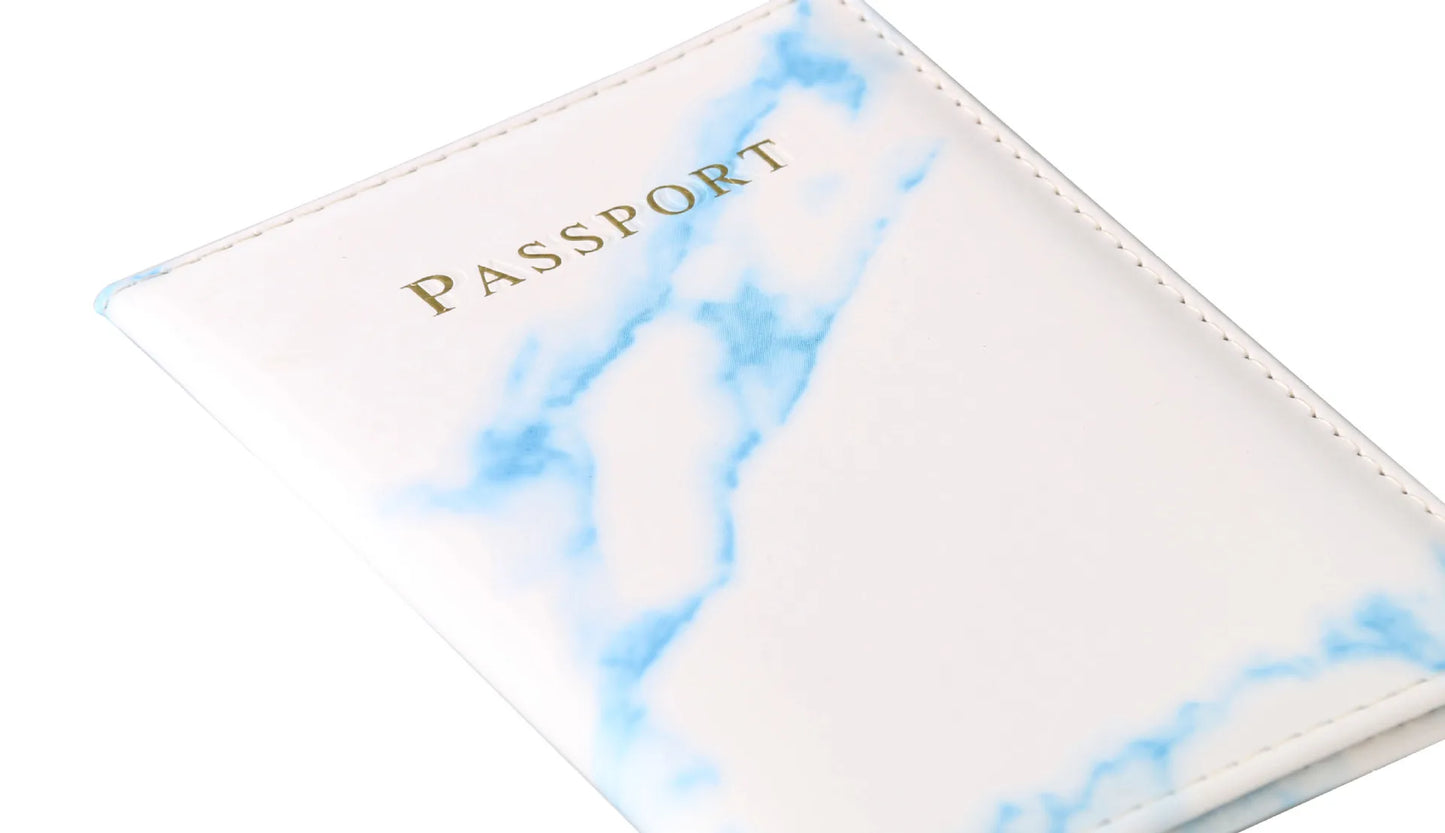 Fashion Women Men Passport Cover Pu Leather Marble Style Travel ID Credit Card Passport Holder Packet Wallet Purse Bags Pouch