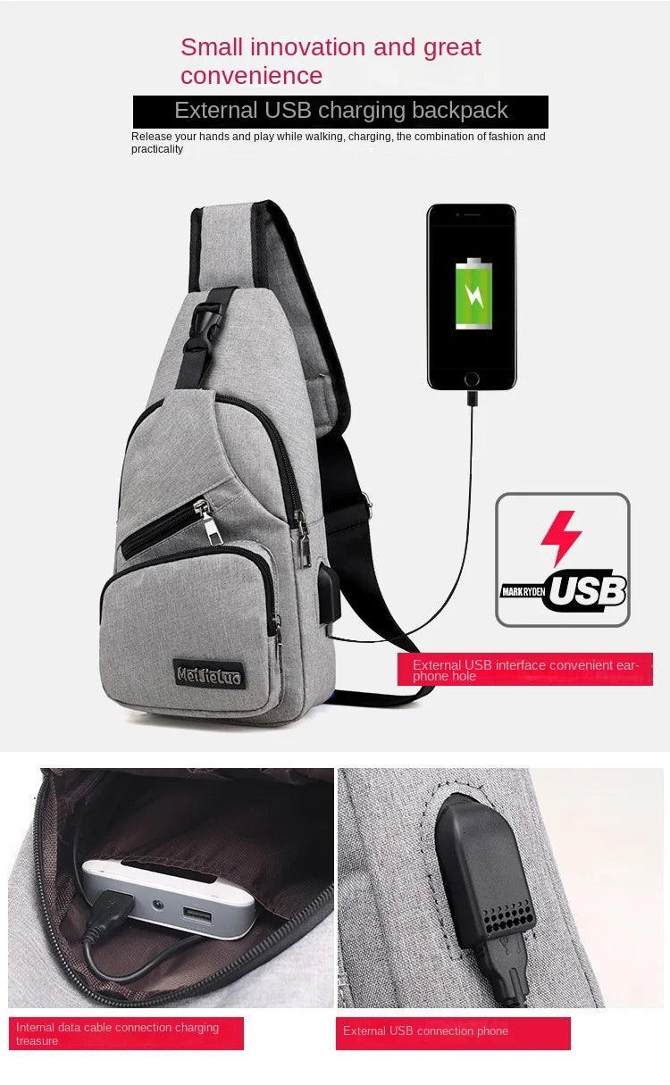 Fashion Casual Crossbody Bag Small Men's Shoulder Bag Men Diagonal Backpack Messenger Phone Bag Boy Fanny Chest Pack
