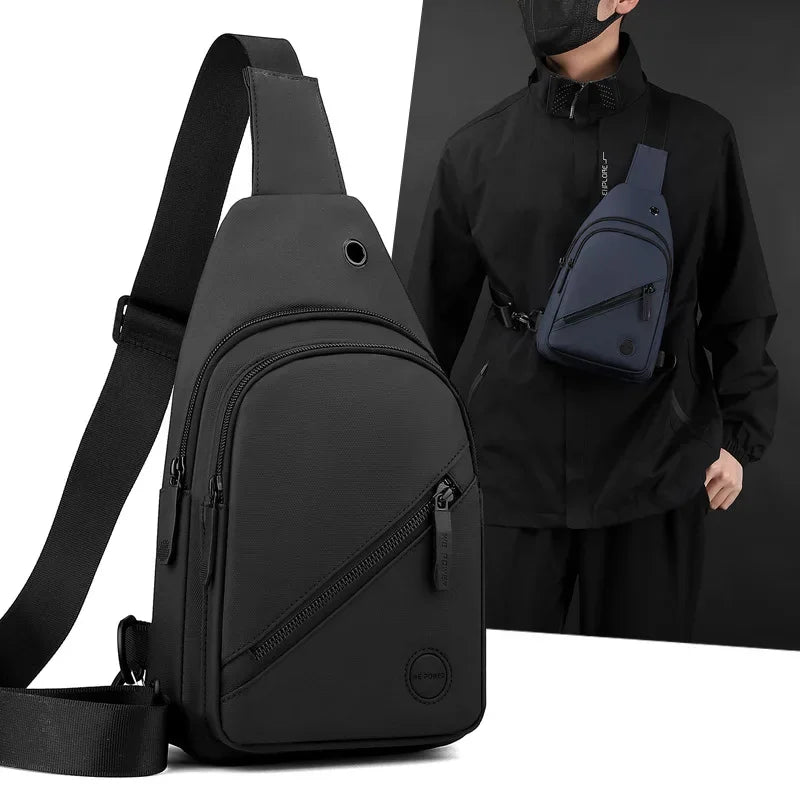 Lightweight Men's Chest Bag, Casual Nylon Crossbody Bag,Hiking Multipurpose Sling Bag for Outdoor Sports & Daily Commute