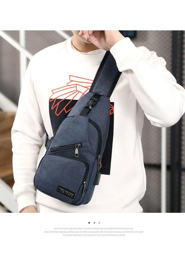 Fashion Casual Crossbody Bag Small Men's Shoulder Bag Men Diagonal Backpack Messenger Phone Bag Boy Fanny Chest Pack
