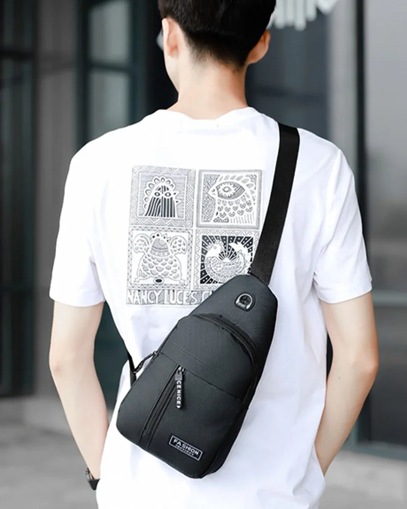 Men's Oxford Cloth Crossbody Bag New Trend Chest Bag Fashionable and Portable Shoulder Bag