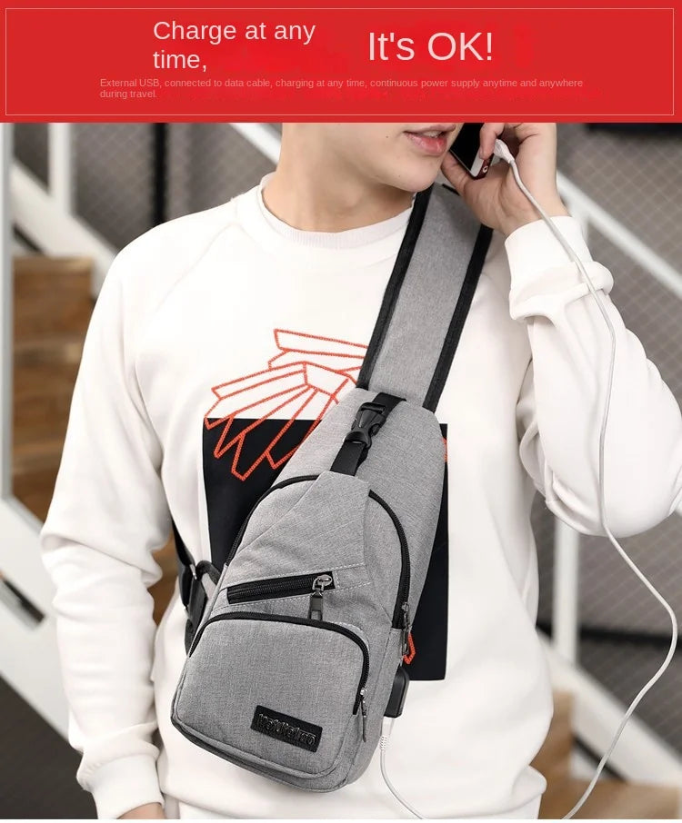 Fashion Casual Crossbody Bag Small Men's Shoulder Bag Men Diagonal Backpack Messenger Phone Bag Boy Fanny Chest Pack