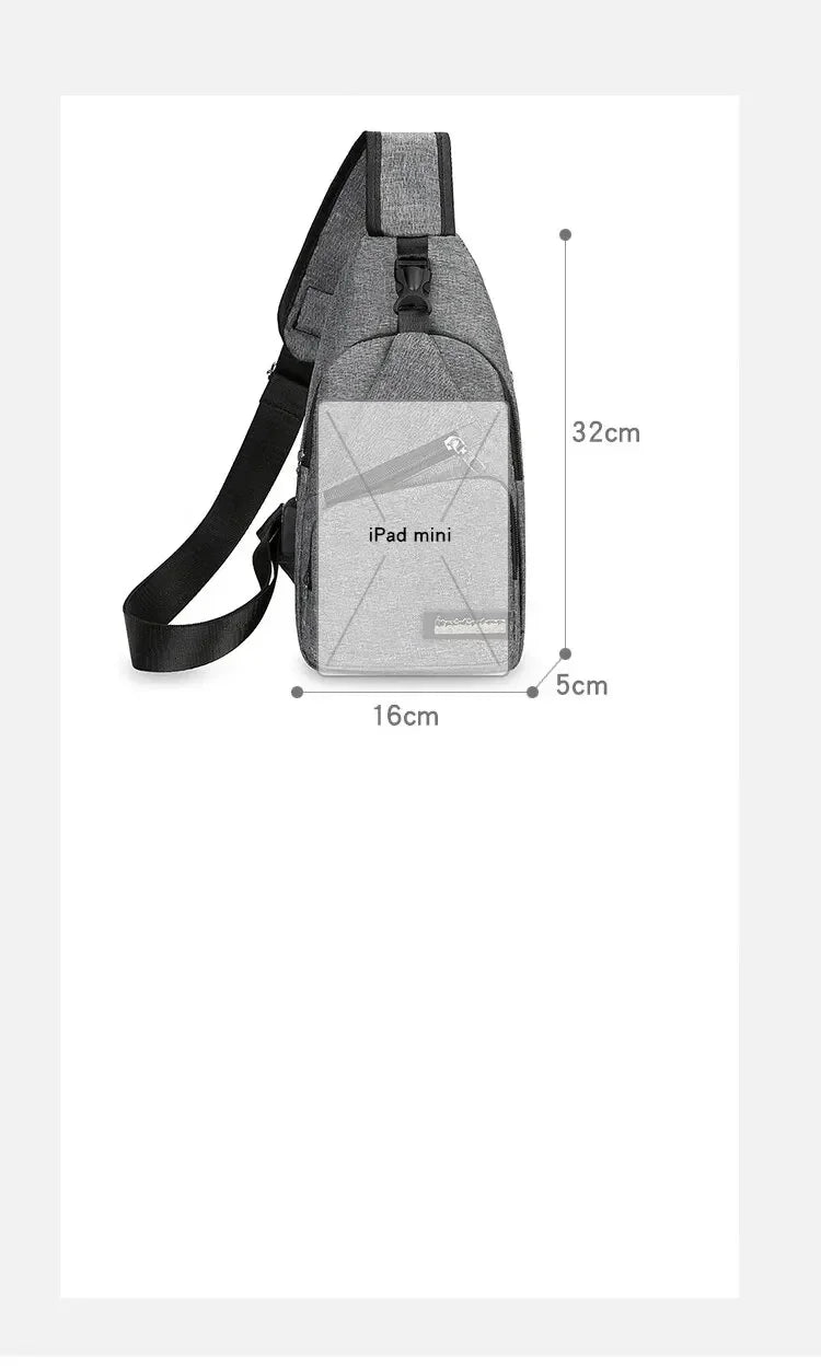 Chest Bag Men's One Shoulder Crossbody Bag Large Capacity Outdoor Sports Leisure Fashion Small Shoulder Bag Backpack Men's