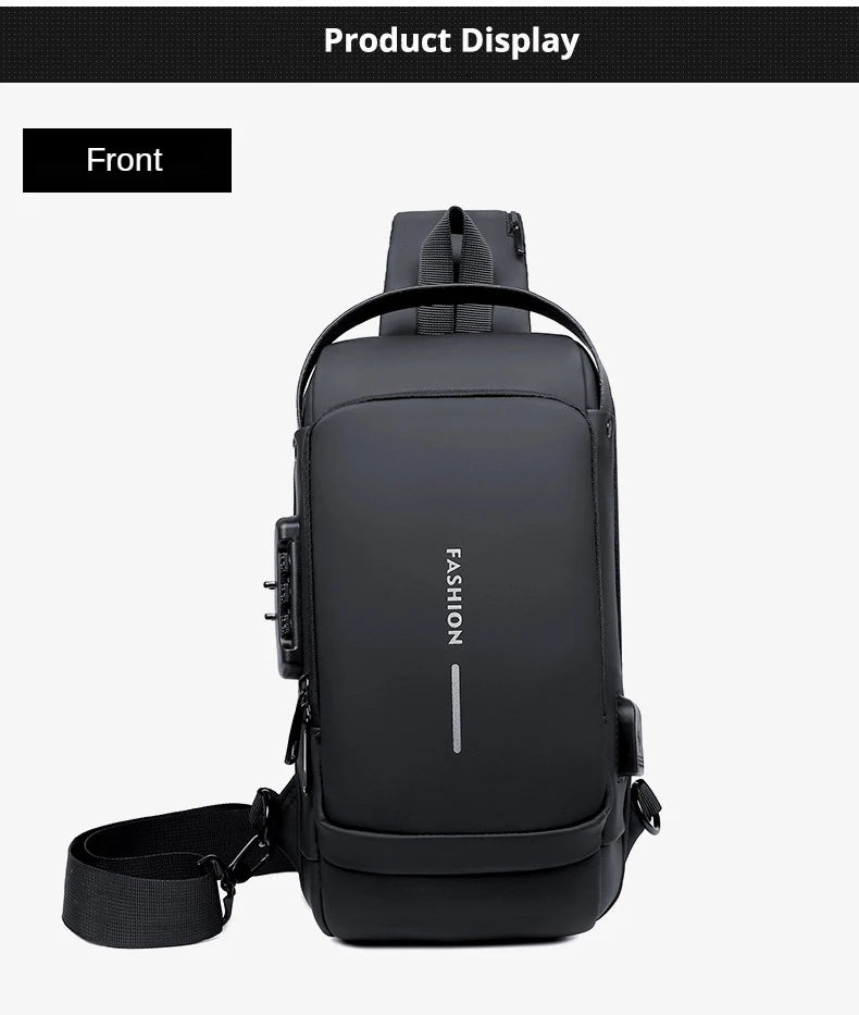 New Brand Designer Men Crossbody Bag PU Leather Classic Anti-Theft Shoulder Bag Chest Bag Multifunctional for Men