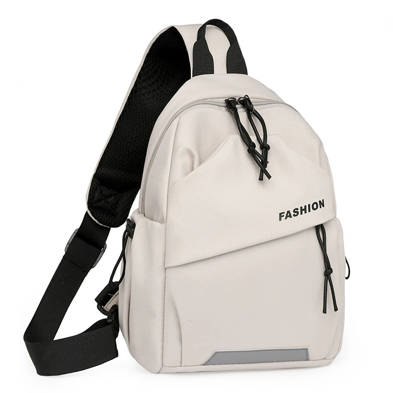 1piece fashion nylon messenger bag, Women's chest bag, adjustable shoulder strap, zipper closure, suitable for outdoor, sports, commuting
