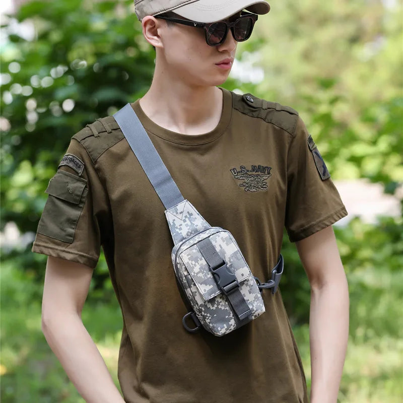 Tactical Chest Bag Military Trekking Pack EDC Sports Bag Shoulder Bag Crossbody Pack Assault Pouch for Hiking Cycling Camping