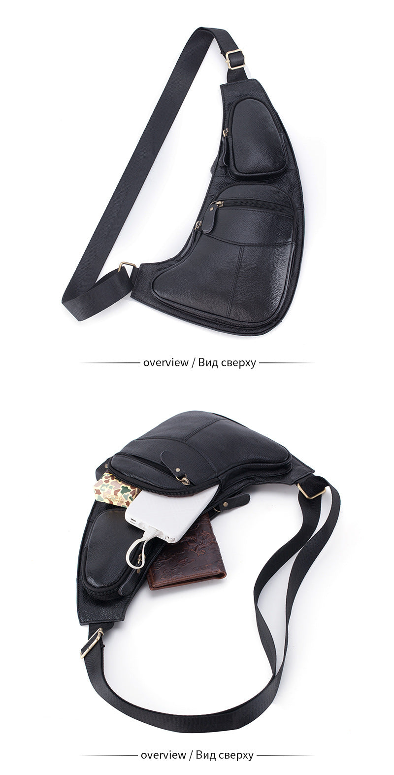 Men Genuine Leather Cross Body Shoulder Sling Backpack Chest Bag Pouch Genuine Leather Casual Travel Retro Male Crossbody Messenger Side Bags