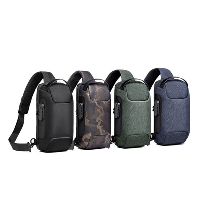 Men's Usb Crossbody Bag Anti-Theft Shoulder Bags Waterproof Oxford Waist Bag Multifunction Short Travel Messenger Chest Pack