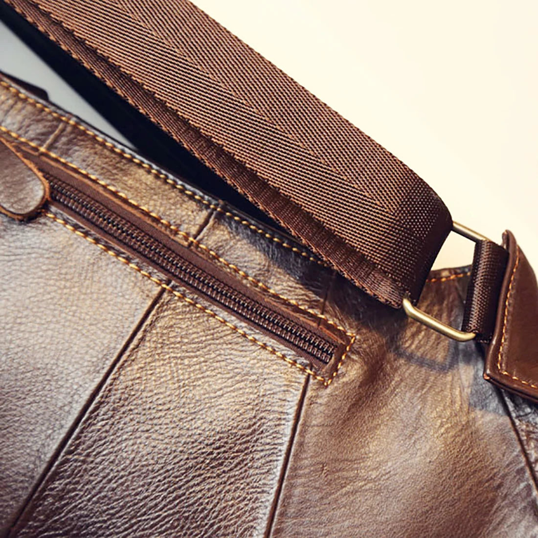 Men Genuine Leather Cross Body Shoulder Sling Backpack Chest Bag Pouch Genuine Leather Casual Travel Retro Male Crossbody Messenger Side Bags