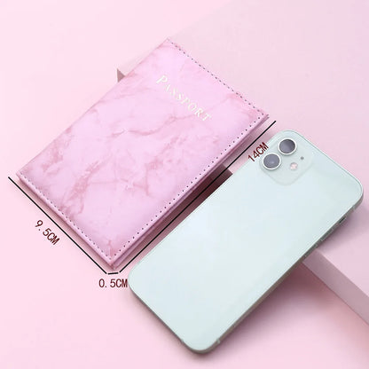 Fashion Women Men Passport Cover Pu Leather Marble Style Travel ID Credit Card Passport Holder Packet Wallet Purse Bags Pouch