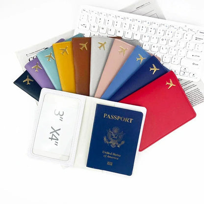 Passport Holder Case for Men Women Unisex Gold Airplane Travel Accessory Cover Lightweight Waterproof Rfid Blocking Slim Holder