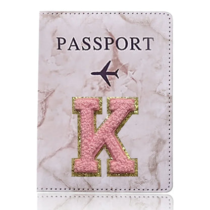 Fashion Passport Protective Cover Embroidery Letter Pattern Travel Passport Holder Wallet Gift PU Leather Card Case Cover Unisex