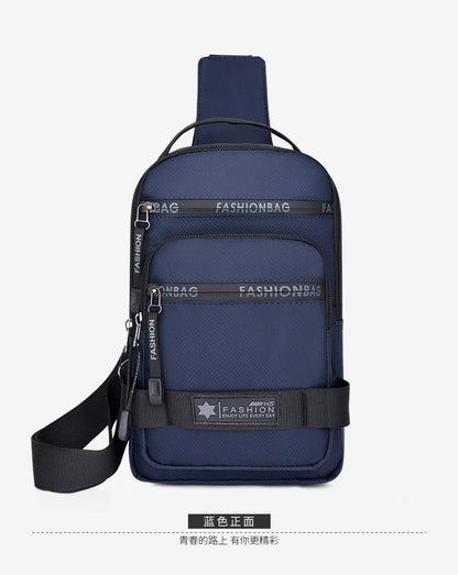 Chest Bag For Men New Large Capacity Shoulder Travel Lightweight Nylon Crossbody Bag Backpack