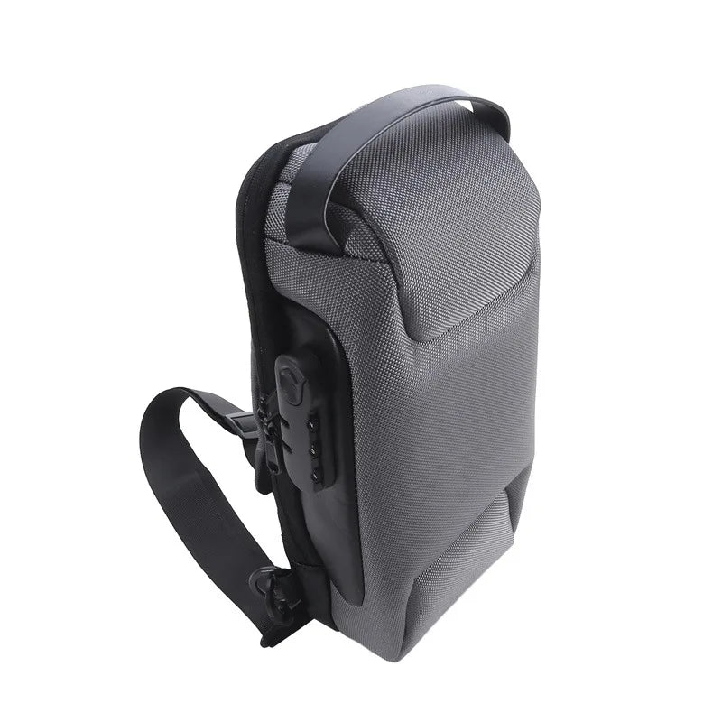 Men's Usb Crossbody Bag Anti-Theft Shoulder Bags Waterproof Oxford Waist Bag Multifunction Short Travel Messenger Chest Pack