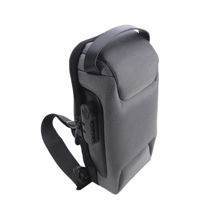 Men's Usb Crossbody Bag Anti-Theft Shoulder Bags Waterproof Oxford Waist Bag Multifunction Short Travel Messenger Chest Pack