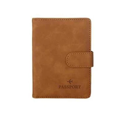 Leather Passport Holder Covers Case Waterproof Travel Credit Card Wallet Cute Passport Book for Women/Men Buckle Passport Cover