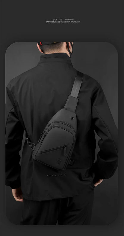 Lightweight Men's Chest Bag, Casual Nylon Crossbody Bag,Hiking Multipurpose Sling Bag for Outdoor Sports & Daily Commute