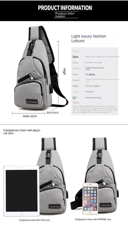 Fashion Casual Crossbody Bag Small Men's Shoulder Bag Men Diagonal Backpack Messenger Phone Bag Boy Fanny Chest Pack