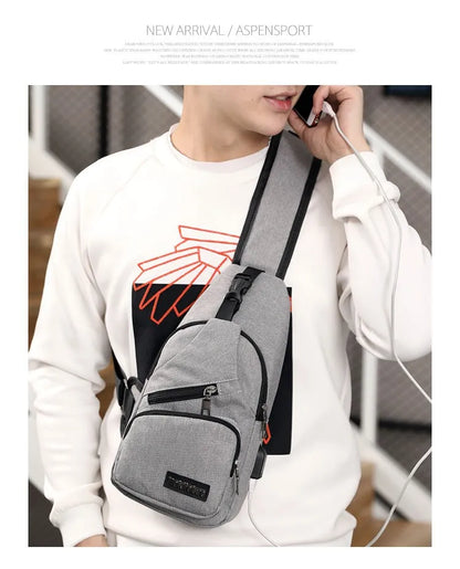 Fashion Casual Crossbody Bag Small Men's Shoulder Bag Men Diagonal Backpack Messenger Phone Bag Boy Fanny Chest Pack