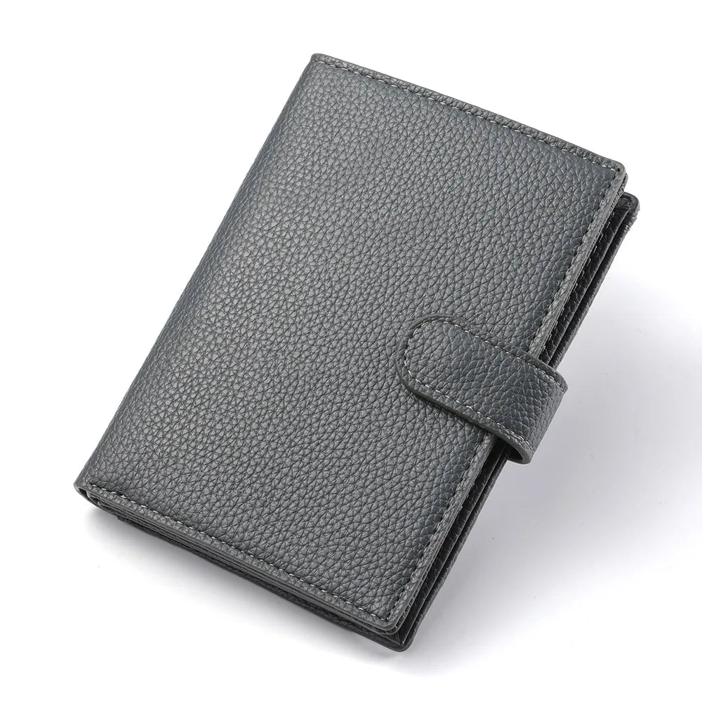 Men's And Women's PU Leather Wallet Travel Passport Wallet Multi Card Slot Credit Card Holder Wallet Travel Accessories