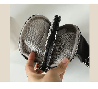 Unisex small chest bag 2024 new soft leather waist bag mobile phone bag fashionable and versatile women's one shoulder crossbody
