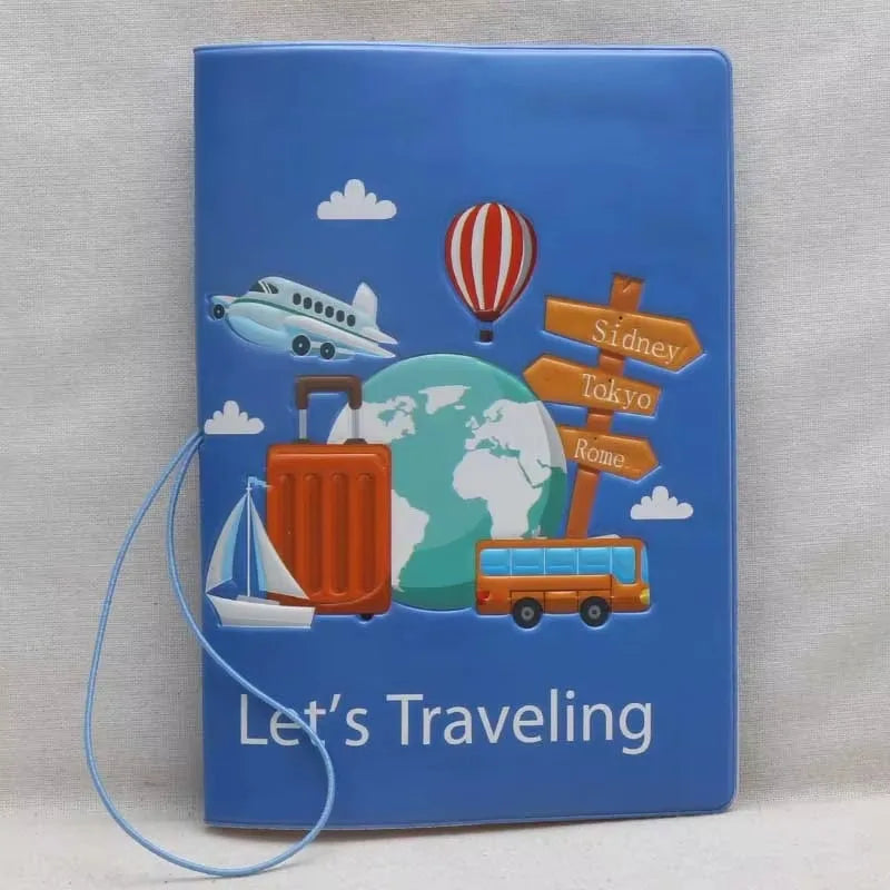 Fashion Emboss Women's Passport Cover Print Girls Boys ID Card Holder Travel Ticket Passport Case