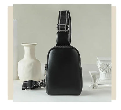 Unisex small chest bag 2024 new soft leather waist bag mobile phone bag fashionable and versatile women's one shoulder crossbody