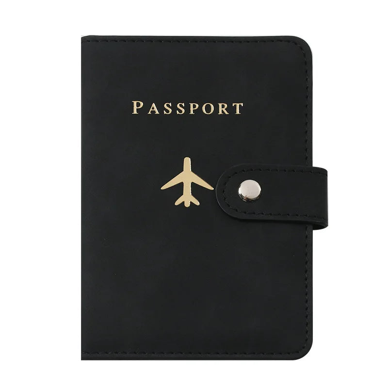 Leather Passport Holder Covers Case Waterproof Travel Credit Card Wallet Cute Passport Book for Women/Men Buckle Passport Cover