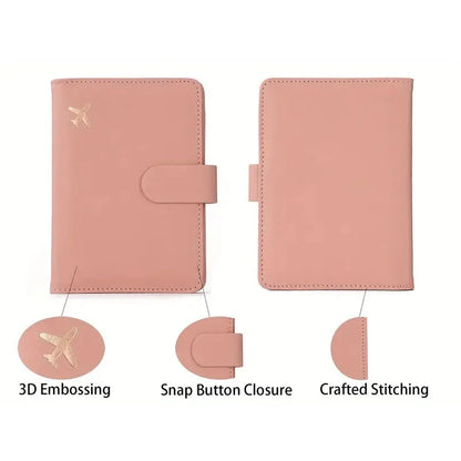 Leather Passport Holder Covers Case Waterproof Travel Credit Card Wallet Cute Passport Book for Women/Men Buckle Passport Cover