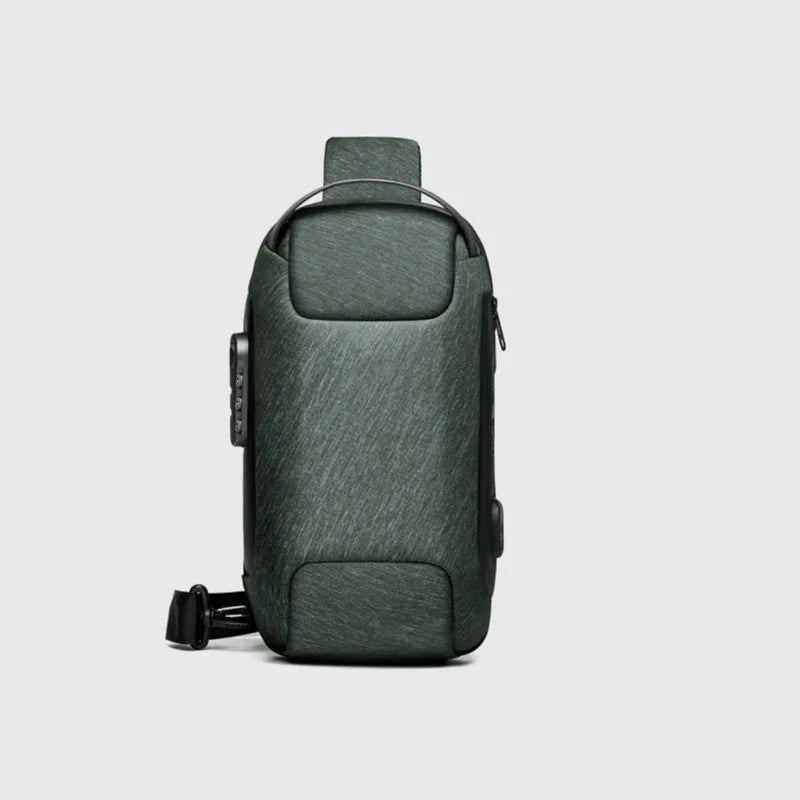 Men's Usb Crossbody Bag Anti-Theft Shoulder Bags Waterproof Oxford Waist Bag Multifunction Short Travel Messenger Chest Pack