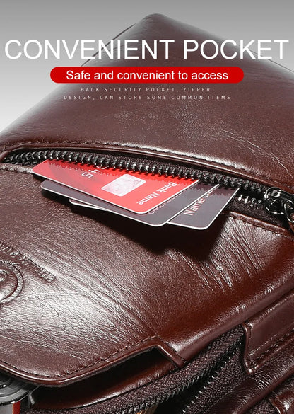 Men's Genuine Leather Chest Bag Large Capacity Casual Men's Messenger Bag Classic Leather Chest Bag XB 127