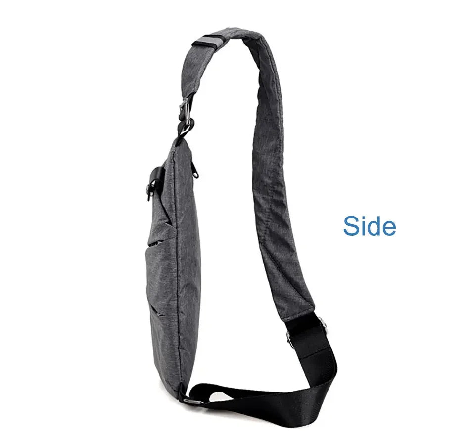 DIENQI Anti-theft Men Chest Bag Waterproof Chest Pack Travel  Personal Pocket Tactical Male Sling Bag Chest Cross body Bag Pauch