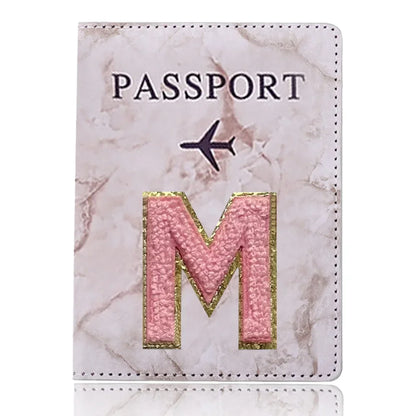 Fashion Passport Protective Cover Embroidery Letter Pattern Travel Passport Holder Wallet Gift PU Leather Card Case Cover Unisex