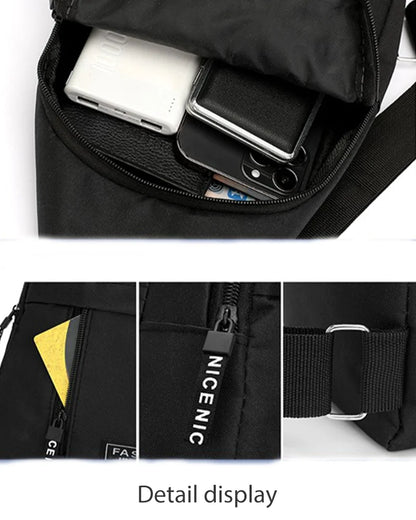 Men's Oxford Cloth Crossbody Bag New Trend Chest Bag Fashionable and Portable Shoulder Bag